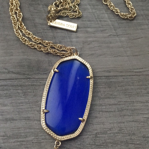 💯Auth KENDRA SCOTT Rayne Cobalt Blue Necklace - Picture 2 of 6